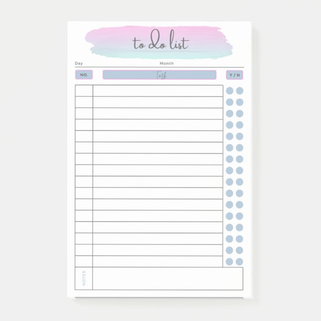 Daily Task To-Do Post-its Post-it Notes (Front)