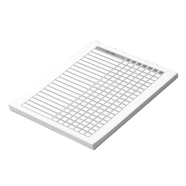 Daily Tasks Checklist Notepad (Rotated)