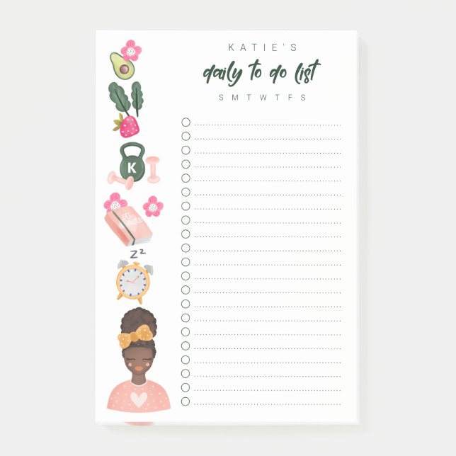 Daily to do list New Year New You Resolution Post-it Notes (Front)