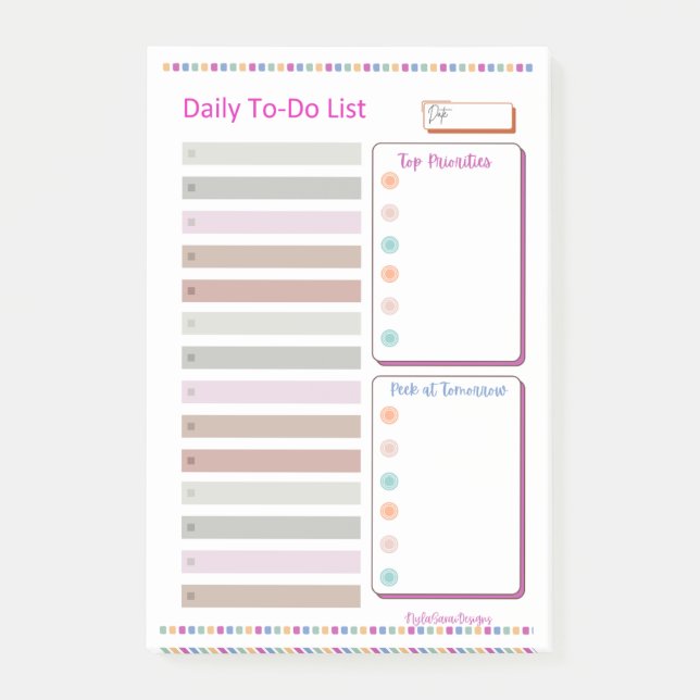 Daily To Do List Notepad (Front)