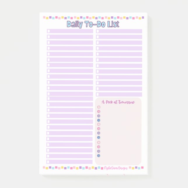 Daily To-Do List Post-it Notes (Front)