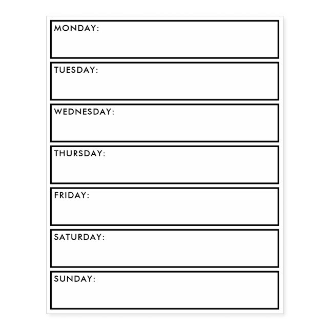Daily weekly planner calendar bullet journalling rubber stamp (Imprint)