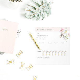 Daily Wellness Planner with Water Tracker Notepad