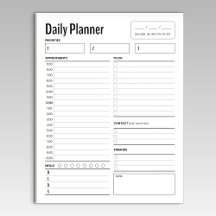 Daily Work Planner Notepad