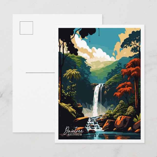 Daintree Australia Art Vintage Travel Illustration Postcard (Front/Back)