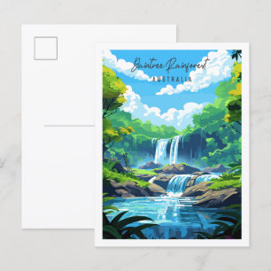 Daintree Rainforest vintage travel illustration Postcard