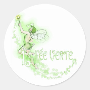 Dainty Absinthe La Fee Verte I Classic Round Sticker