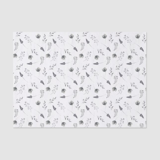 Dainty Blue Floral | Custom Printed Tissue Paper (Front)
