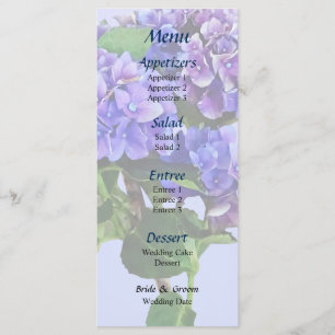 Dainty Blue Hydrangea Menu