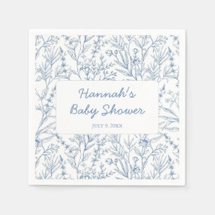Dainty Blue Personalised Baby Shower Napkins
