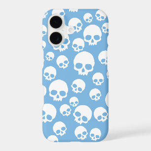 Dainty Blue Random Skulls Pattern