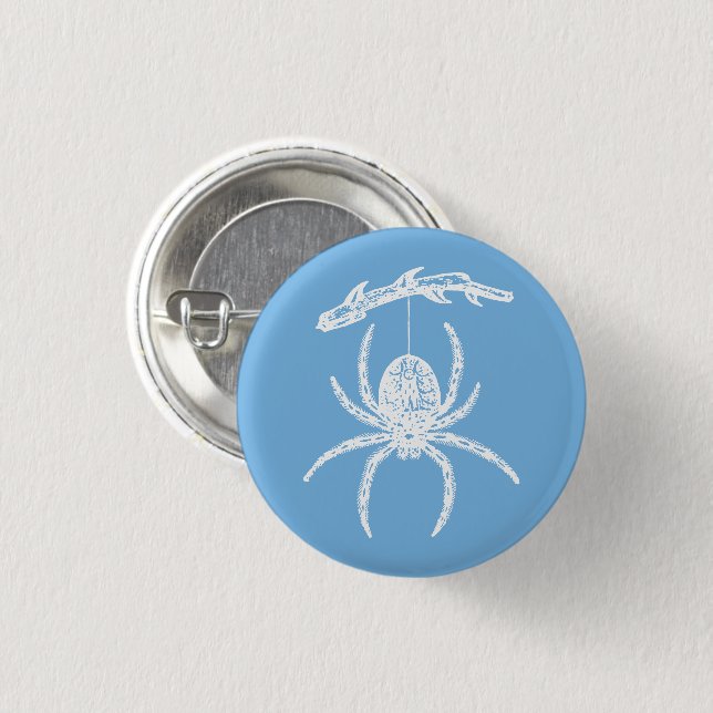 Dainty Blue Spider 3 Cm Round Badge (Front & Back)