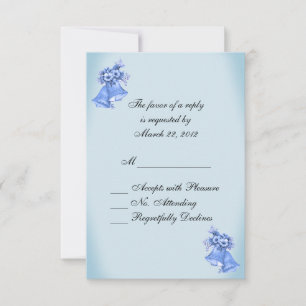Dainty Blue Wedding Bells RSVP