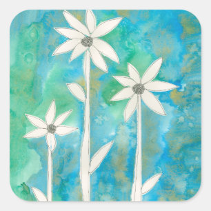 Dainty Daisies I Square Sticker
