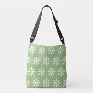Dainty Daisy Crossbody Bag (Sage Green & White)