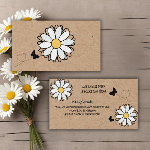 Dainty Daisy Minimalist Craft Baby Shower Enclosure Card