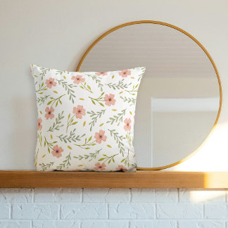 Dainty Ditsy Watercolor Floral Pastel Pattern Cushion