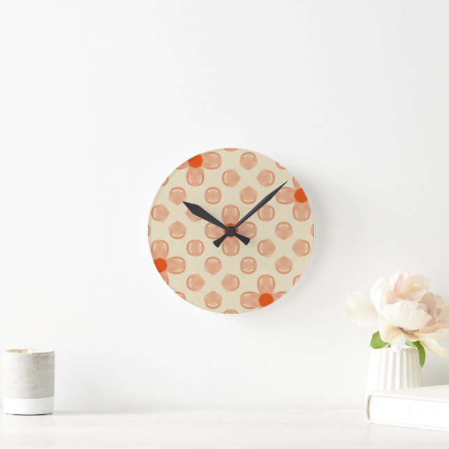 Dainty Dot Florals Round Clock (Home)