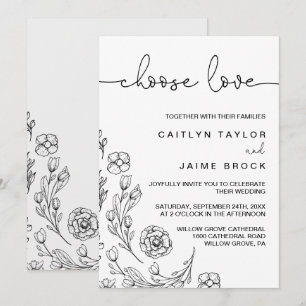 Dainty Elegance Choose Love Wedding Invitation