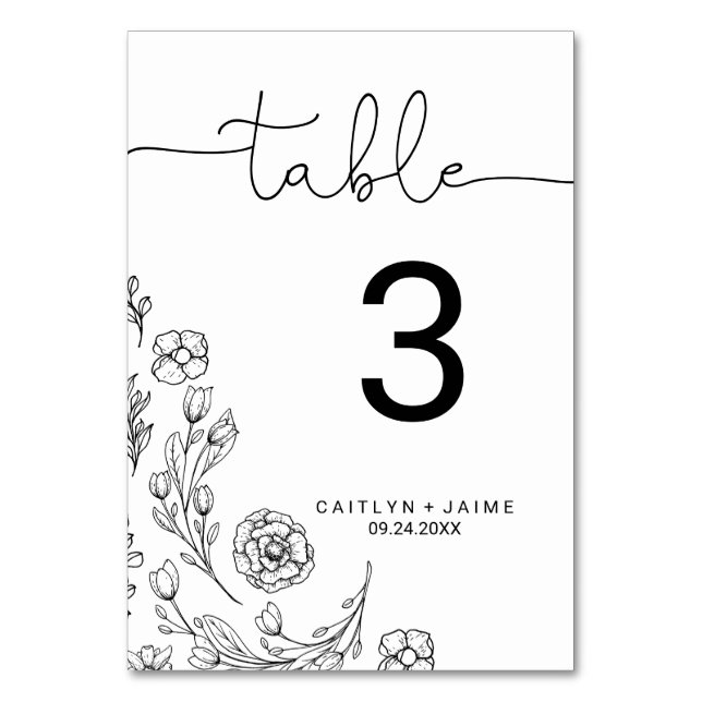 Dainty Elegance Table Number (Front)