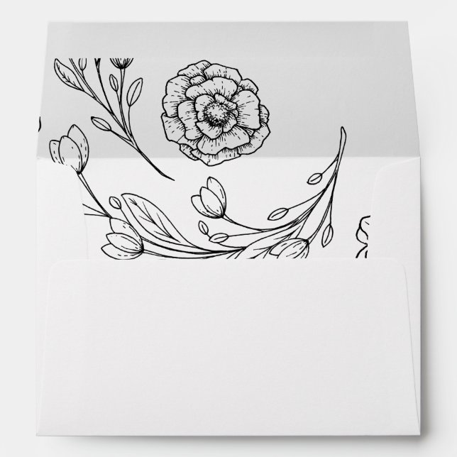 Dainty Elegance Wedding Invitation Envelope (Back (Bottom))