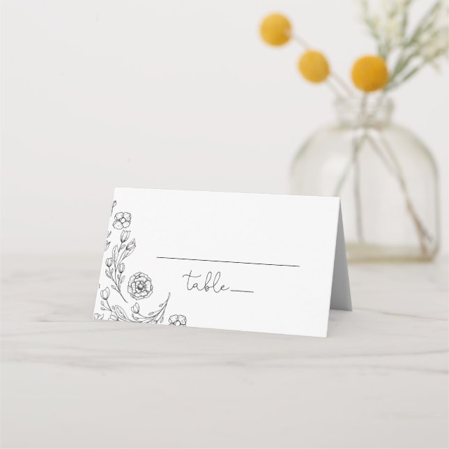 Dainty Elegance Wedding Place Card (Front)