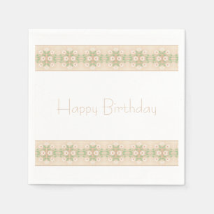 Dainty Floral Accented Stripe Napkin