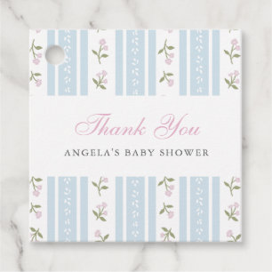 Dainty Floral Baby Shower Thank You Favour Tag