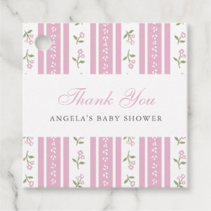 Dainty Floral Baby Shower Thank You Favour Tag
