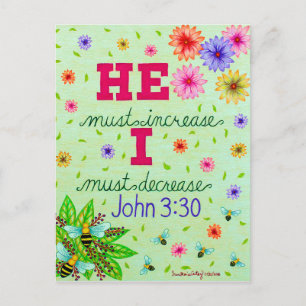Dainty Floral Typography Bible Verse On Humility Postcard