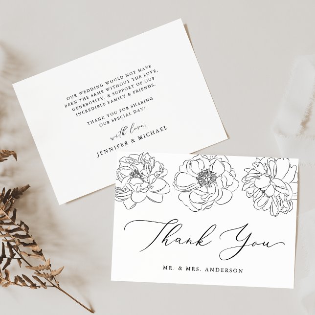 Dainty Floral Wedding Thank You Card (Creator Uploaded)