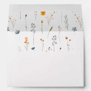 Dainty Floral Wildflower Wedding Envelope