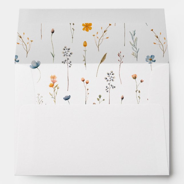 Dainty Floral Wildflower Wedding Envelope (Back (Bottom))