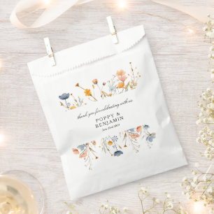Dainty Floral Wildflower Wedding Favour Bags