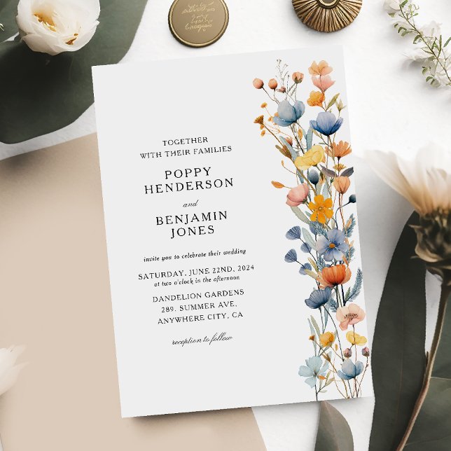 Dainty Floral Wildflower Wedding Invitation (Creator Uploaded)