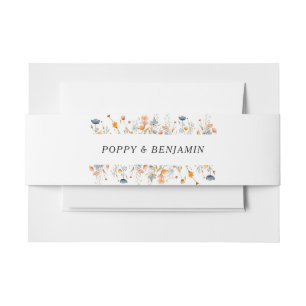 Dainty Floral Wildflower Wedding Invitation Belly Band
