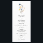 Dainty Floral Wildflower Wedding Menu<br><div class="desc">Rustic boho wedding Menu featuring hand painted dainty wildflower florals in pretty shades of blush red,  burnty orange,  yellow and blue. Customise your own wedding menu using the template provided.</div>