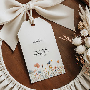 Dainty Floral Wildflower Wedding Thank You Gift Tags