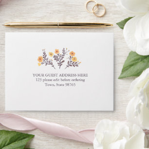 Dainty Florals Elegant Chic CUSTOM BABY SHOWER Envelope