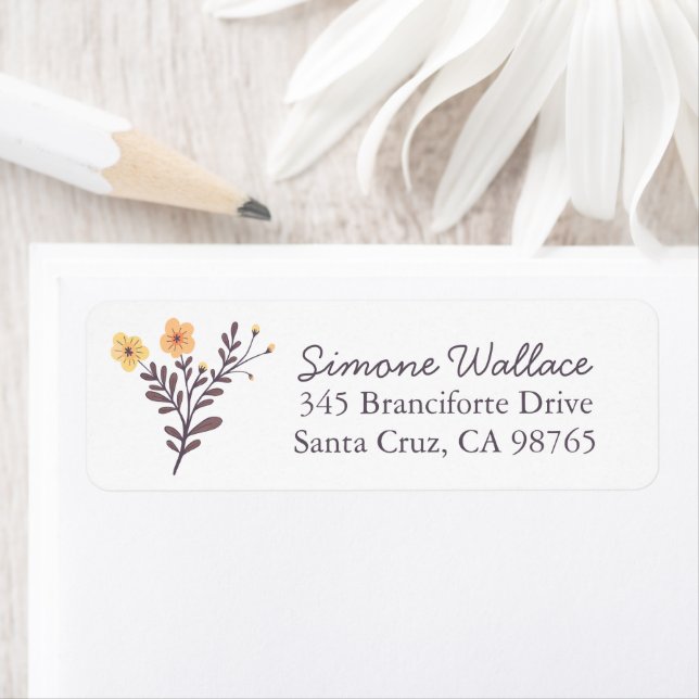 Dainty Florals Elegant Custom Return Address (Insitu)