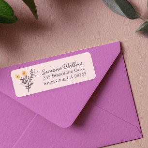 Dainty Florals Elegant Custom Return Address