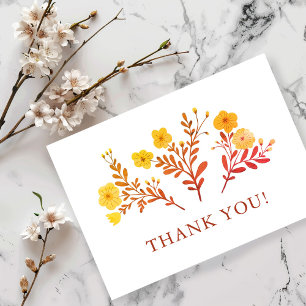 Dainty Florals Elegant Minimalist Custom  Thank You Card