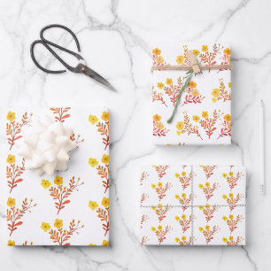 Dainty Florals Elegant Simple Chic Gift Wrapping Paper Sheet