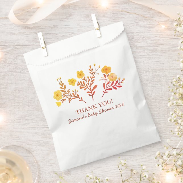 Dainty Florals Elegant THANK YOU BABY SHOWER Favour Bags (Clipped)