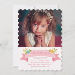 Dainty Flowers Photo Invitation