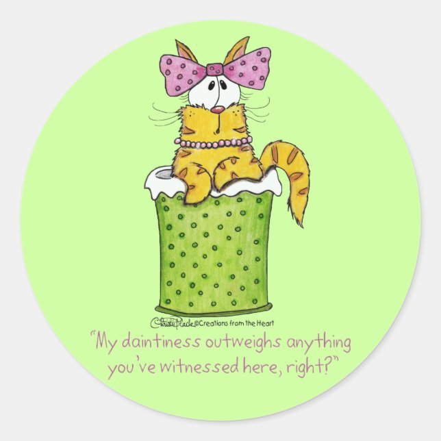 Dainty Garbage Kitty Classic Round Sticker (Front)