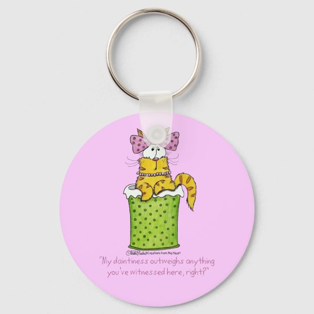 Dainty Garbage Kitty Key Ring (Front)