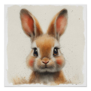 Dainty Hops: A Bit of Whimsy Bunny Poster