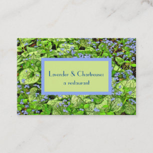 Dainty Lavender-Blue Flowers Chartreuse Foliage Bu Business Card