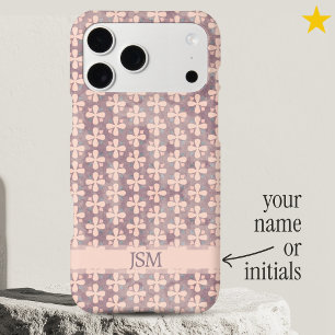 Dainty Lavender Flowers Dots Pattern Custom Name